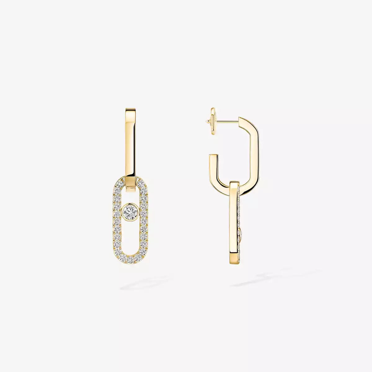 [OAKJURI Jewelry]Move Link Diamond Earrings