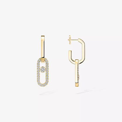 [OAKJURI Jewelry]Move Link Diamond Earrings