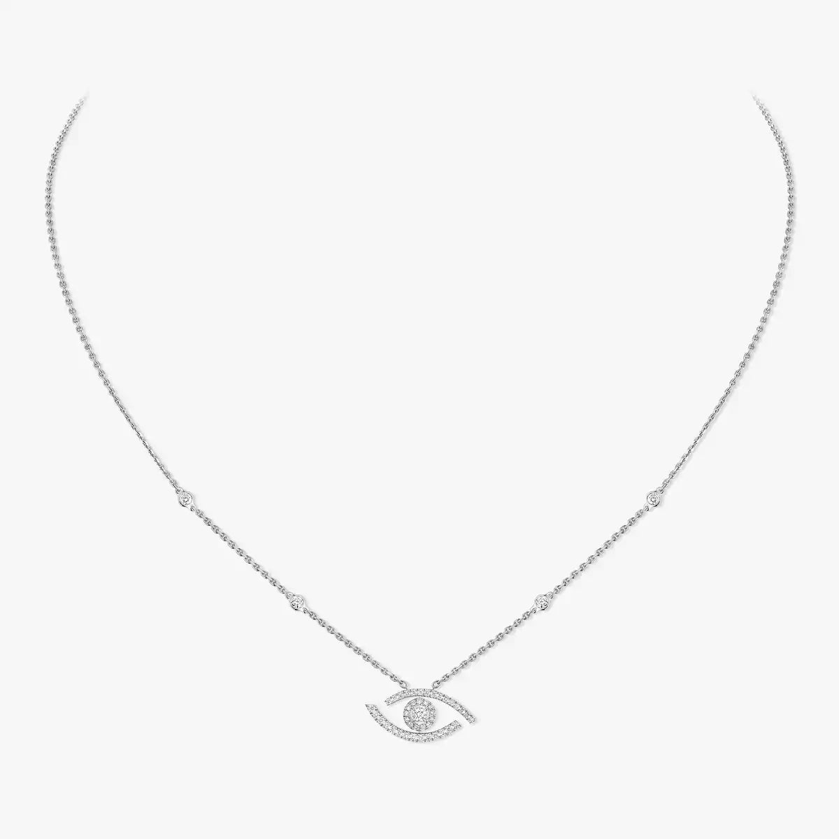 [OAKJURI Jewelry]Pave_ Diamond Necklace Lucky Eye