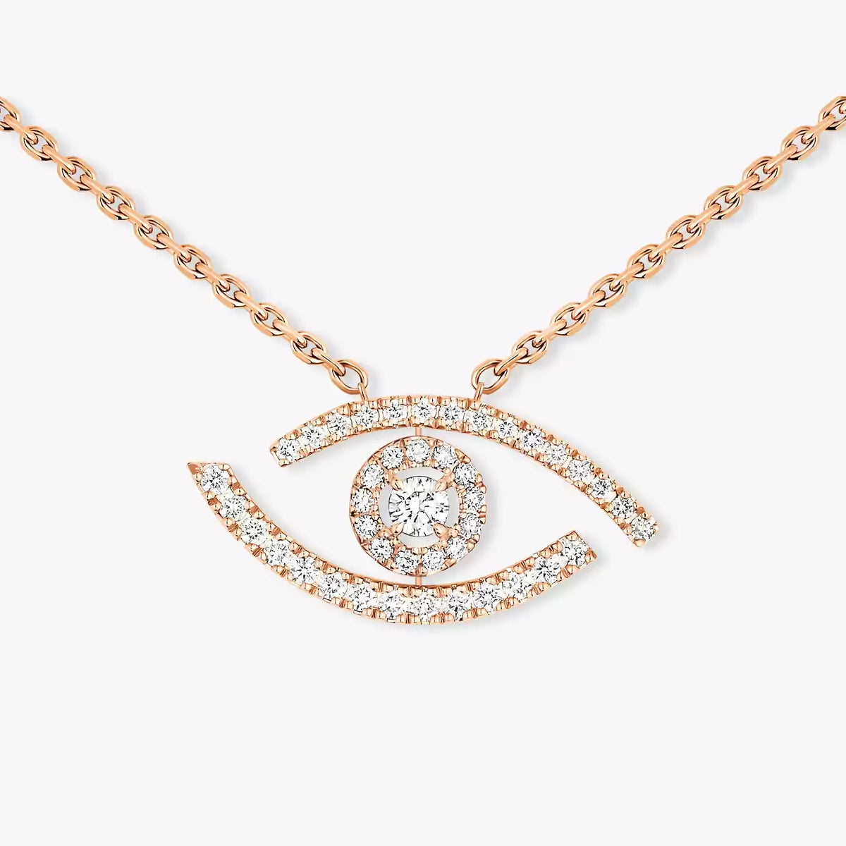 [OAKJURI Jewelry]Pave_ Diamond Necklace Lucky Eye