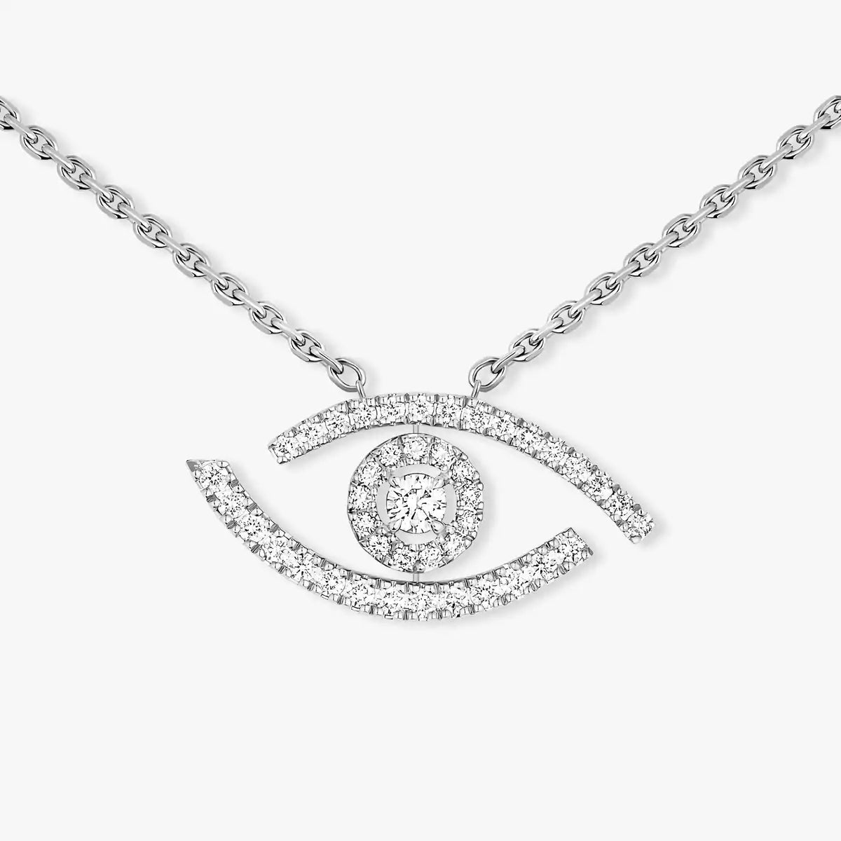 [OAKJURI Jewelry]Pave_ Diamond Necklace Lucky Eye