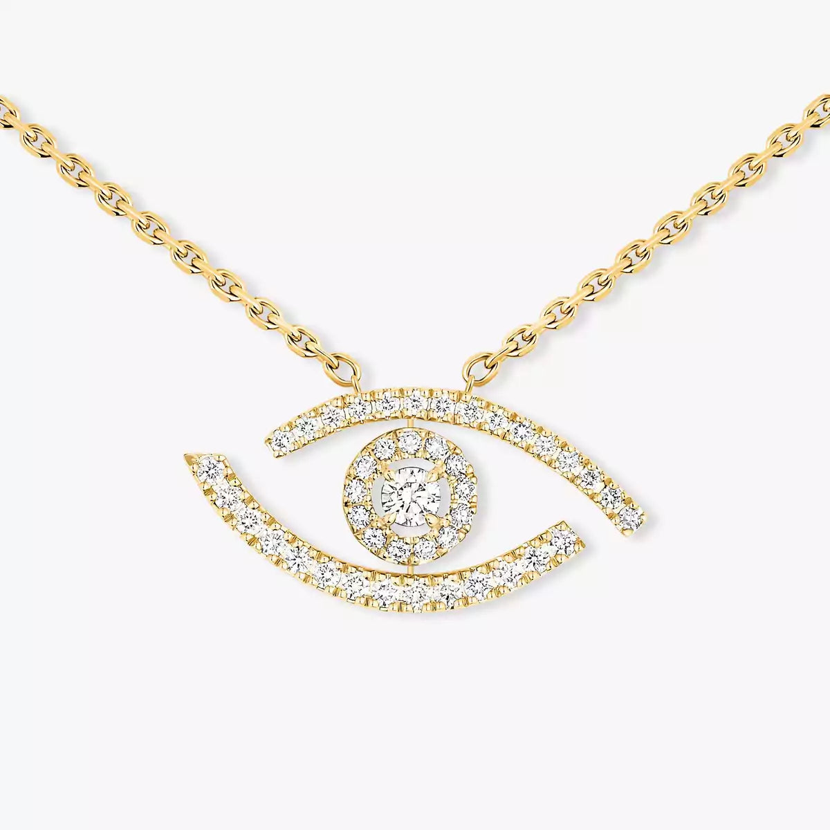 [OAKJURI Jewelry]Pave_ Diamond Necklace Lucky Eye