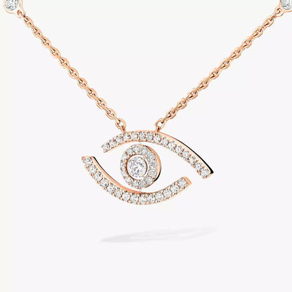 [OAKJURI Jewelry]Pave_ Diamond Necklace Lucky Eye