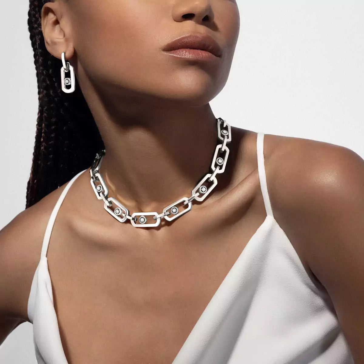 [OAKJURI Jewelry]So Move XL Diamond Pendant Earrings