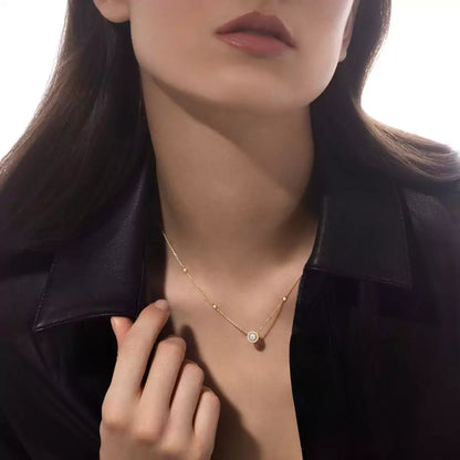 [OAKJURI Jewelry]Diamond Necklace 0,20ct Brilliant Shape Joy