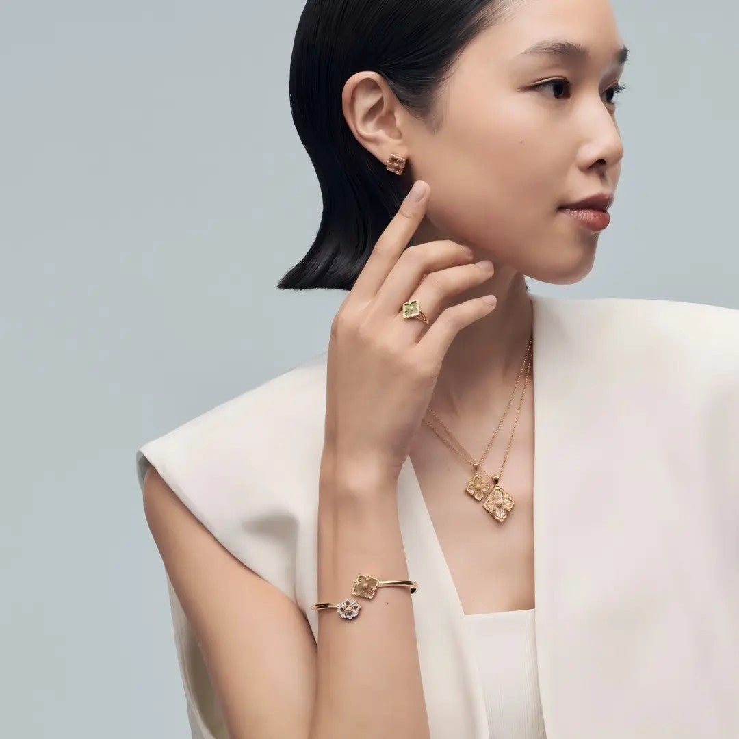 [OAKJURI Jewelry JEWELRY] OPERA TULLE  RING WITH  ENAMEL BACKGROUND