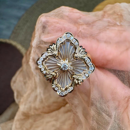 [OAKJURI Jewelry JEWELRY] OPERA TULLE  RING WITH  ENAMEL BACKGROUND