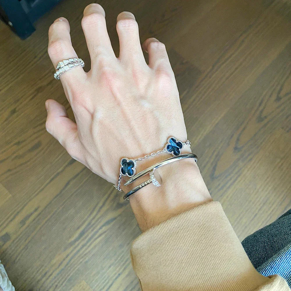 [OAKJURI Jewelry]CLOVER 5 MOTIF PIETERSITE BRACELET COLLECTION