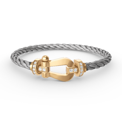 [OAKJURI Jewelry]FORCE LARGE HORSESHOE HALF DIAMOND BRACELET GOLD