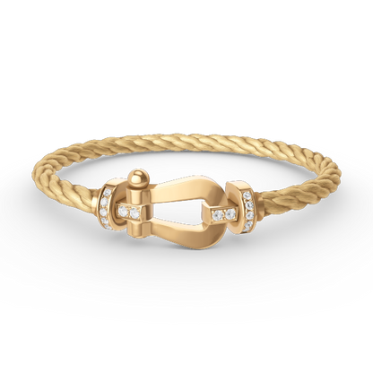 [OAKJURI Jewelry]FORCE LARGE HORSESHOE HALF DIAMOND BRACELET GOLD