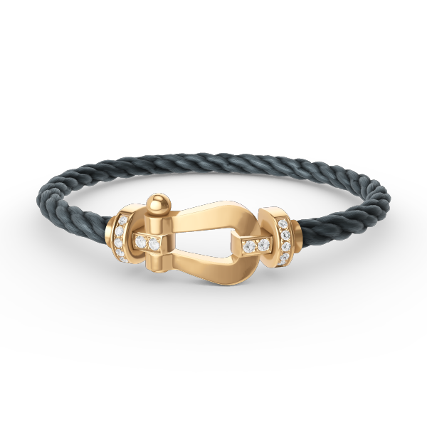 [OAKJURI Jewelry]FORCE LARGE HORSESHOE HALF DIAMOND BRACELET GOLD