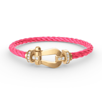 [OAKJURI Jewelry]FORCE LARGE HORSESHOE HALF DIAMOND BRACELET GOLD