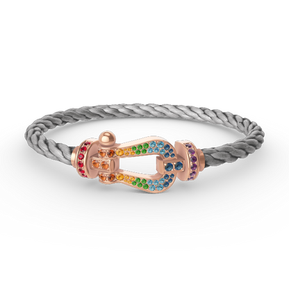 [OAKJURI Jewelry]FORCE LARGE HORSESHOE  COLORED DIAMOND BRACELET ROSE GOLD