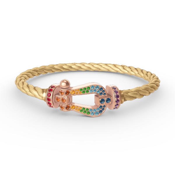 [OAKJURI Jewelry]FORCE LARGE HORSESHOE  COLORED DIAMOND BRACELET ROSE GOLD