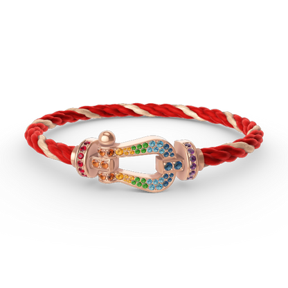 [OAKJURI Jewelry]FORCE LARGE HORSESHOE  COLORED DIAMOND BRACELET ROSE GOLD