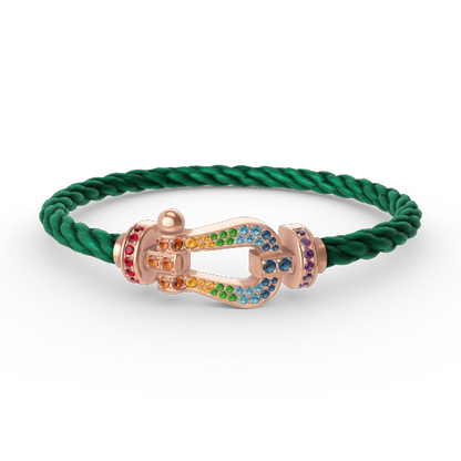 [OAKJURI Jewelry]FORCE LARGE HORSESHOE  COLORED DIAMOND BRACELET ROSE GOLD