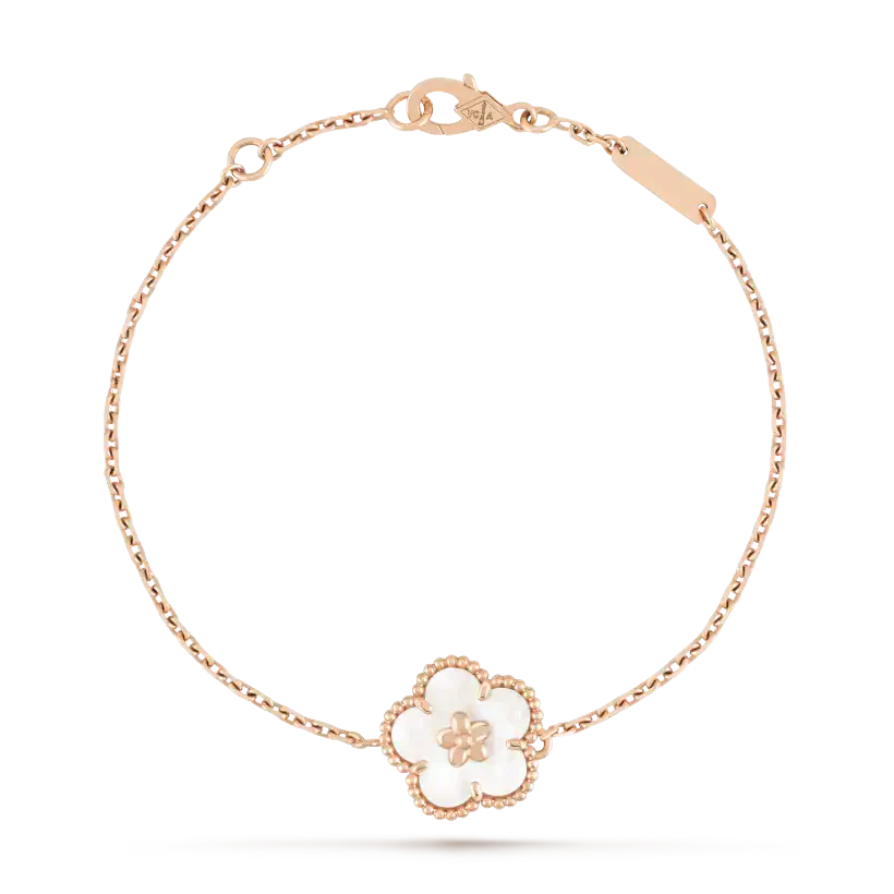 [OAKJURI Jewelry]LUCKY WHITE MOP PLUM BLOSSOM  BRACELET