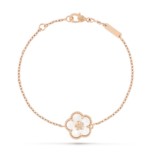 [OAKJURI Jewelry]LUCKY WHITE MOP PLUM BLOSSOM  BRACELET