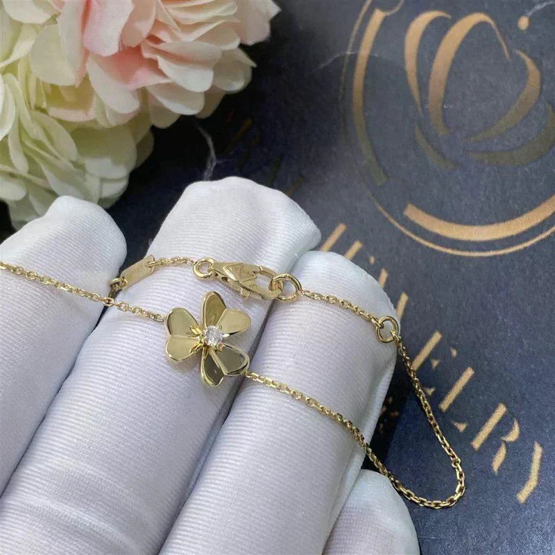 [OAKJURI Jewelry]FRIVOLE GOLD FLOWER PINK MALACHITE BRACELET