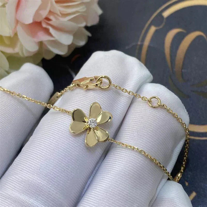 [OAKJURI Jewelry]FRIVOLE GOLD FLOWER PINK MALACHITE BRACELET