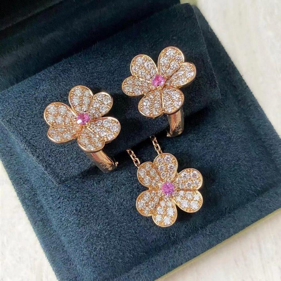 [OAKJURI Jewelry]FRIVOLE ROSE GOLD FLOWER DIAMOND NECKLACE