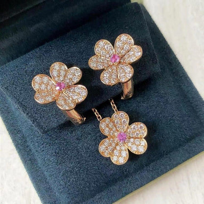 [OAKJURI Jewelry]FRIVOLE ROSE GOLD FLOWER DIAMOND NECKLACE