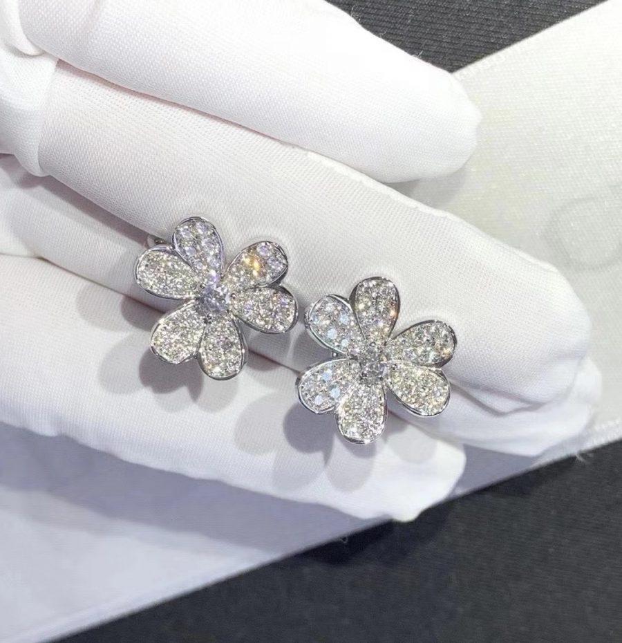 [OAKJURI Jewelry]FRIVOLE SILVER FLOWER DIAMOND EARRINGS