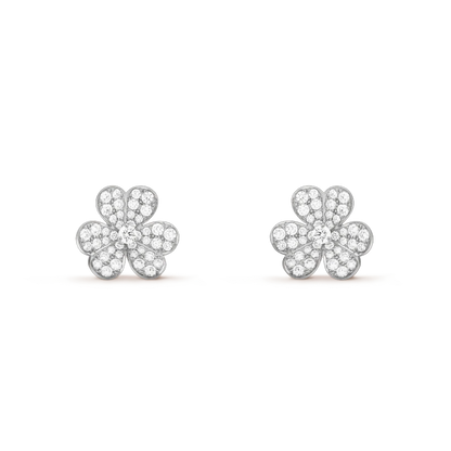 [OAKJURI Jewelry]FRIVOLE SILVER FLOWER DIAMOND EARRINGS