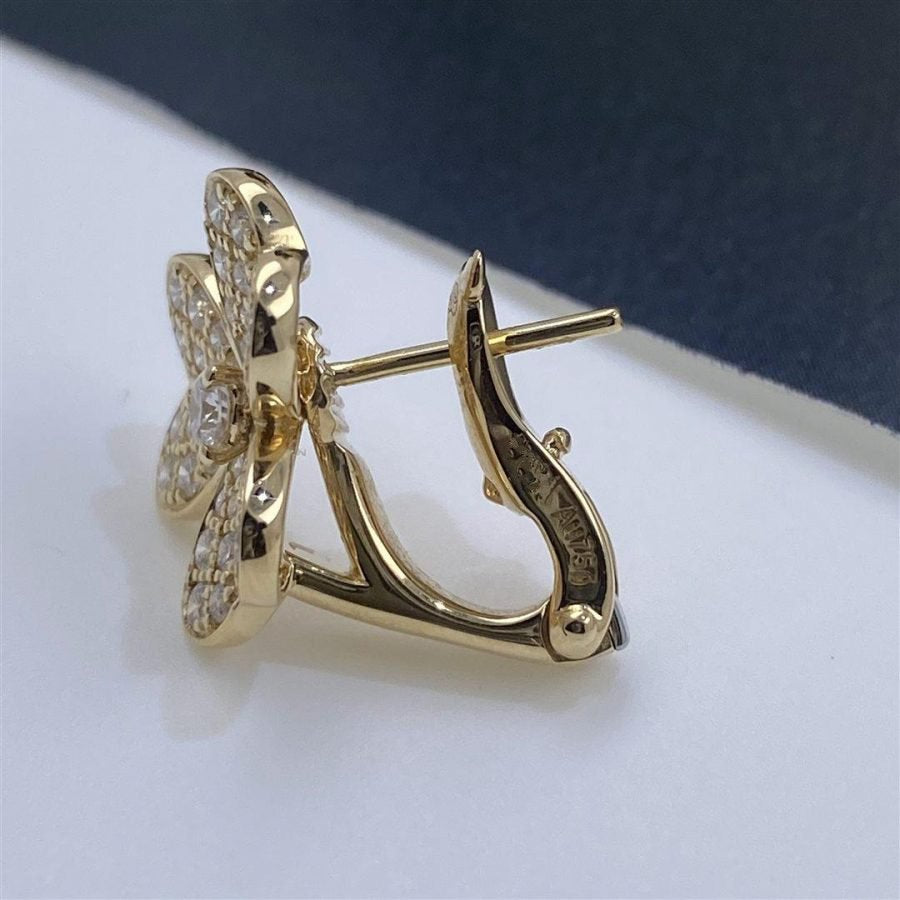 [OAKJURI Jewelry]FRIVOLE GOLD FLOWER DIAMOND EARRINGS