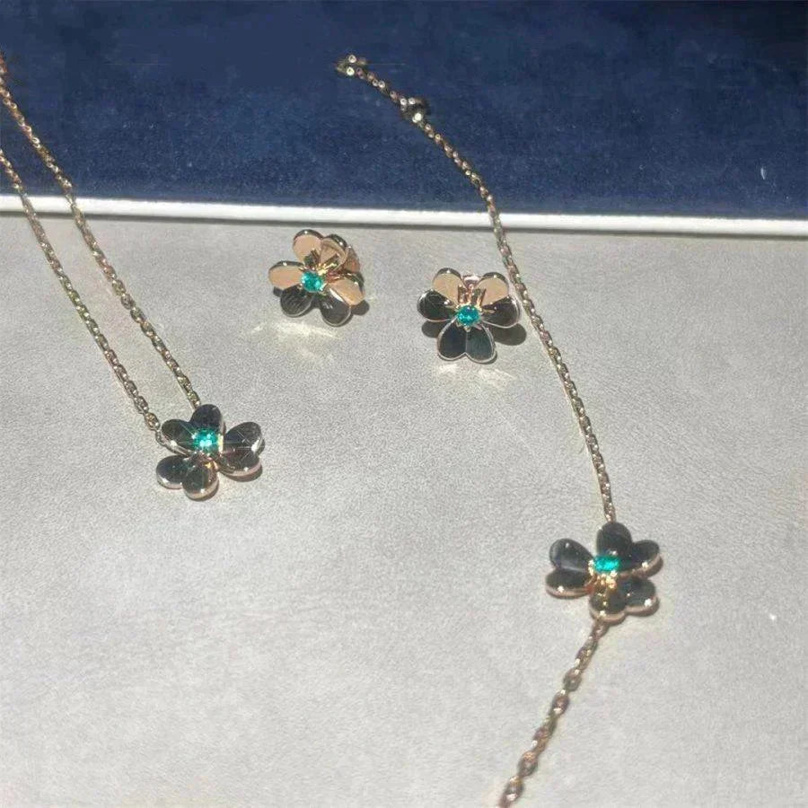 [OAKJURI Jewelry]FRIVOLE  FLOWER MALACHITE EARRINGS