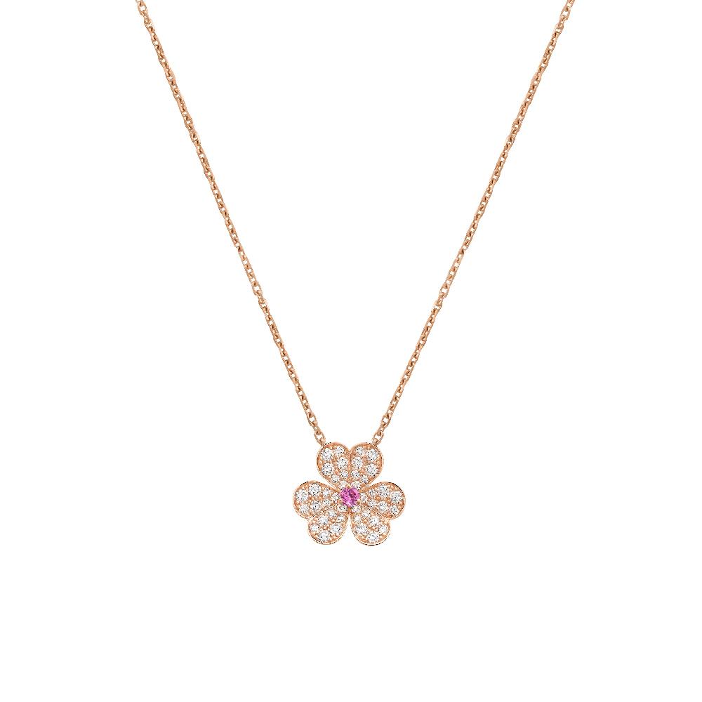 [OAKJURI Jewelry]FRIVOLE ROSE GOLD FLOWER DIAMOND NECKLACE