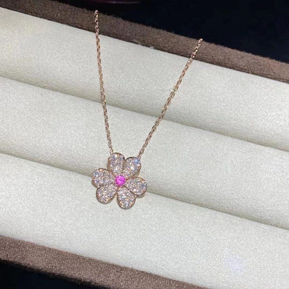 [OAKJURI Jewelry]FRIVOLE ROSE GOLD FLOWER DIAMOND NECKLACE