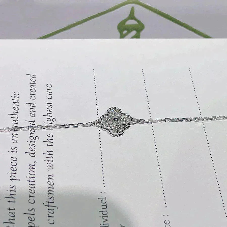 [OAKJURI Jewelry]CLOVER  SINGLE FLOWER BRACELET SILVER
