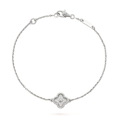 [OAKJURI Jewelry]CLOVER  SINGLE FLOWER BRACELET SILVER