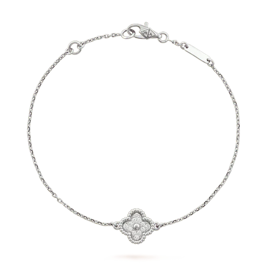 [OAKJURI Jewelry]CLOVER  SINGLE FLOWER BRACELET SILVER