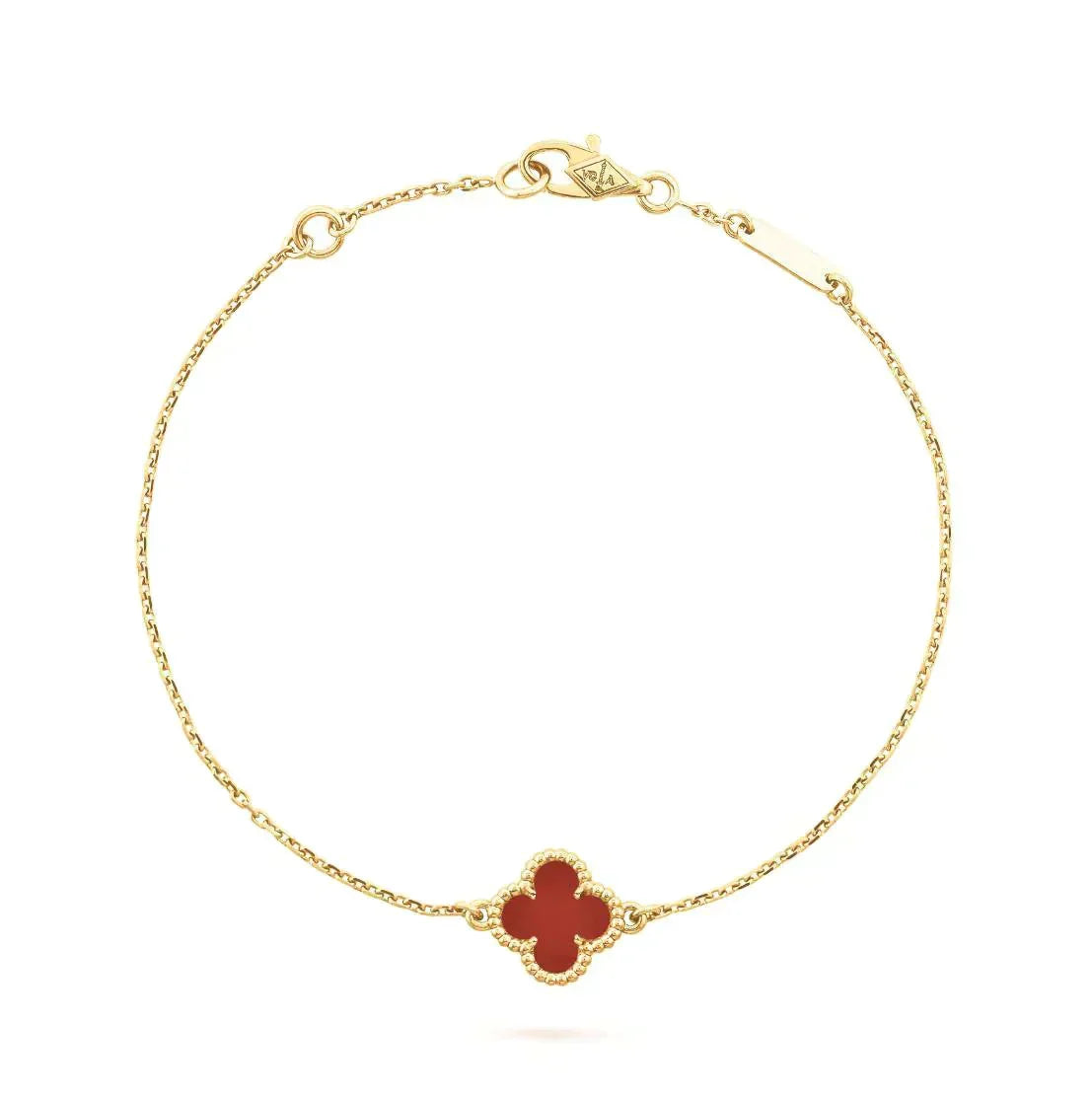 [OAKJURI Jewelry]CLOVER  CARNELIAN SINGLE FLOWER BRACELET