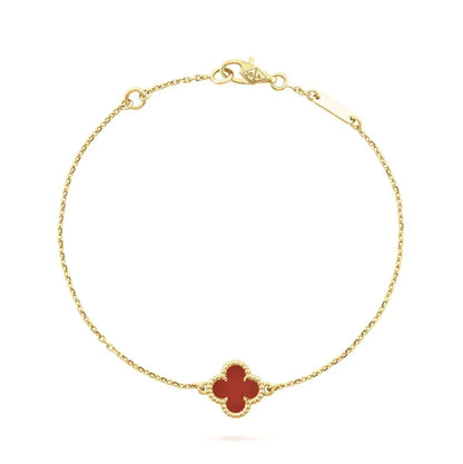 [OAKJURI Jewelry]CLOVER  CARNELIAN SINGLE FLOWER BRACELET