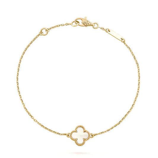 [OAKJURI Jewelry]CLOVER WHITE MOP SINGLE FLOWER BRACELET