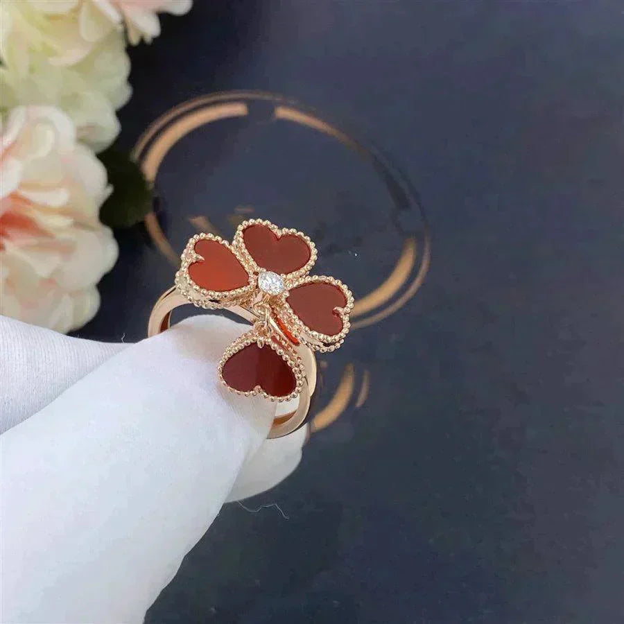 [OAKJURI Jewelry]SWEET CLOVER CARNELIAN RING
