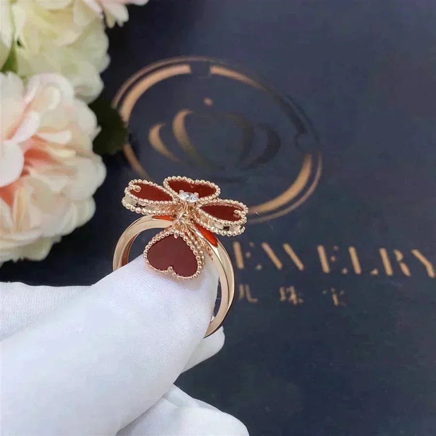 [OAKJURI Jewelry]SWEET CLOVER CARNELIAN RING
