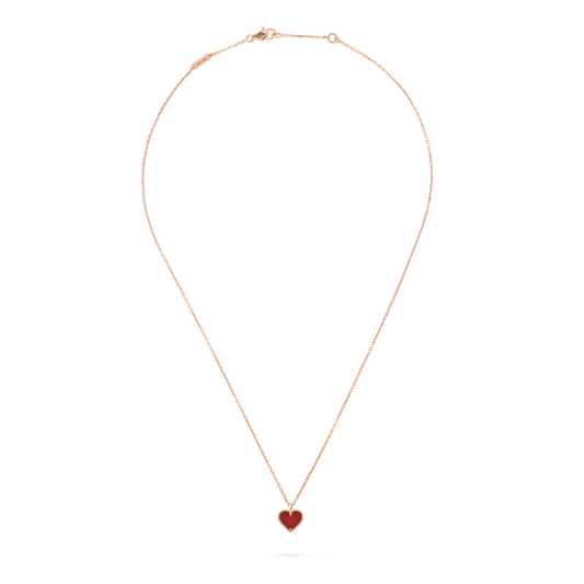 [OAKJURI Jewelry]SWEET CLOVER CARNELIAN HEART NECKLACE