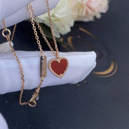 [OAKJURI Jewelry]SWEET CLOVER CARNELIAN HEART NECKLACE