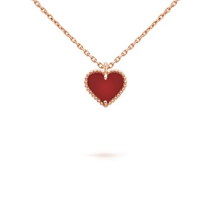 [OAKJURI Jewelry]SWEET CLOVER CARNELIAN HEART NECKLACE