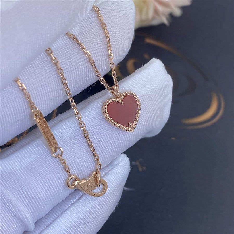 [OAKJURI Jewelry]SWEET CLOVER CARNELIAN HEART NECKLACE