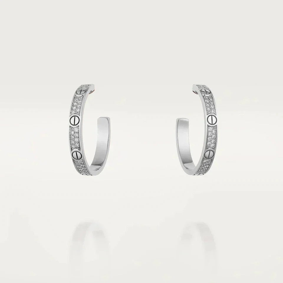 [OAKJURI Jewelry] LOVE EARRINGS 3.6MM DIAMOND PAVED