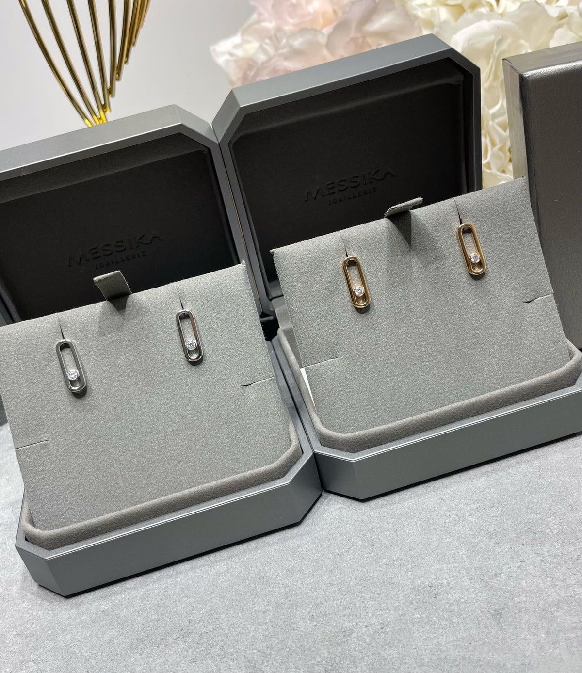 [OAKJURI Jewelry]MOVE UNO SMALL 1 DIAMOND EARRINGS