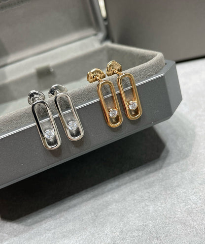 [OAKJURI Jewelry]MOVE UNO SMALL 1 DIAMOND EARRINGS