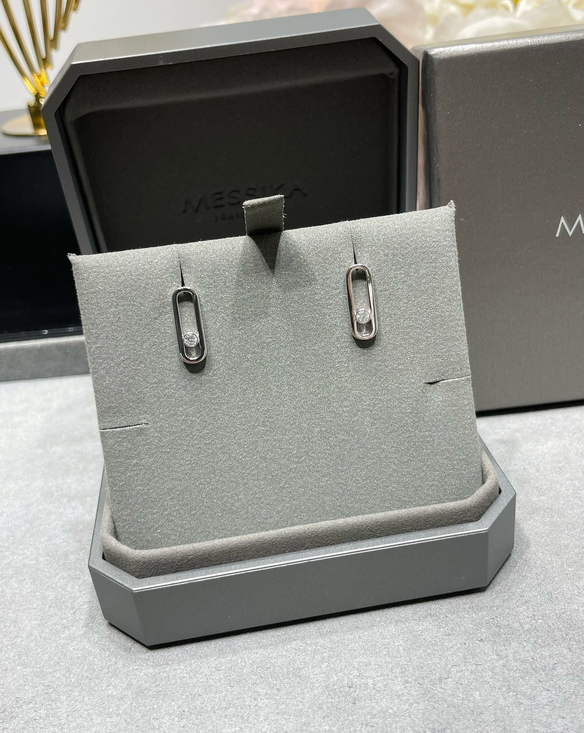 [OAKJURI Jewelry]MOVE UNO SMALL 1 DIAMOND EARRINGS