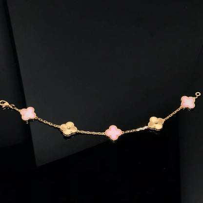 [OAKJURI Jewelry] CLOVER 5 MOTIFS  PINK MOP BRACELET COLLECTION