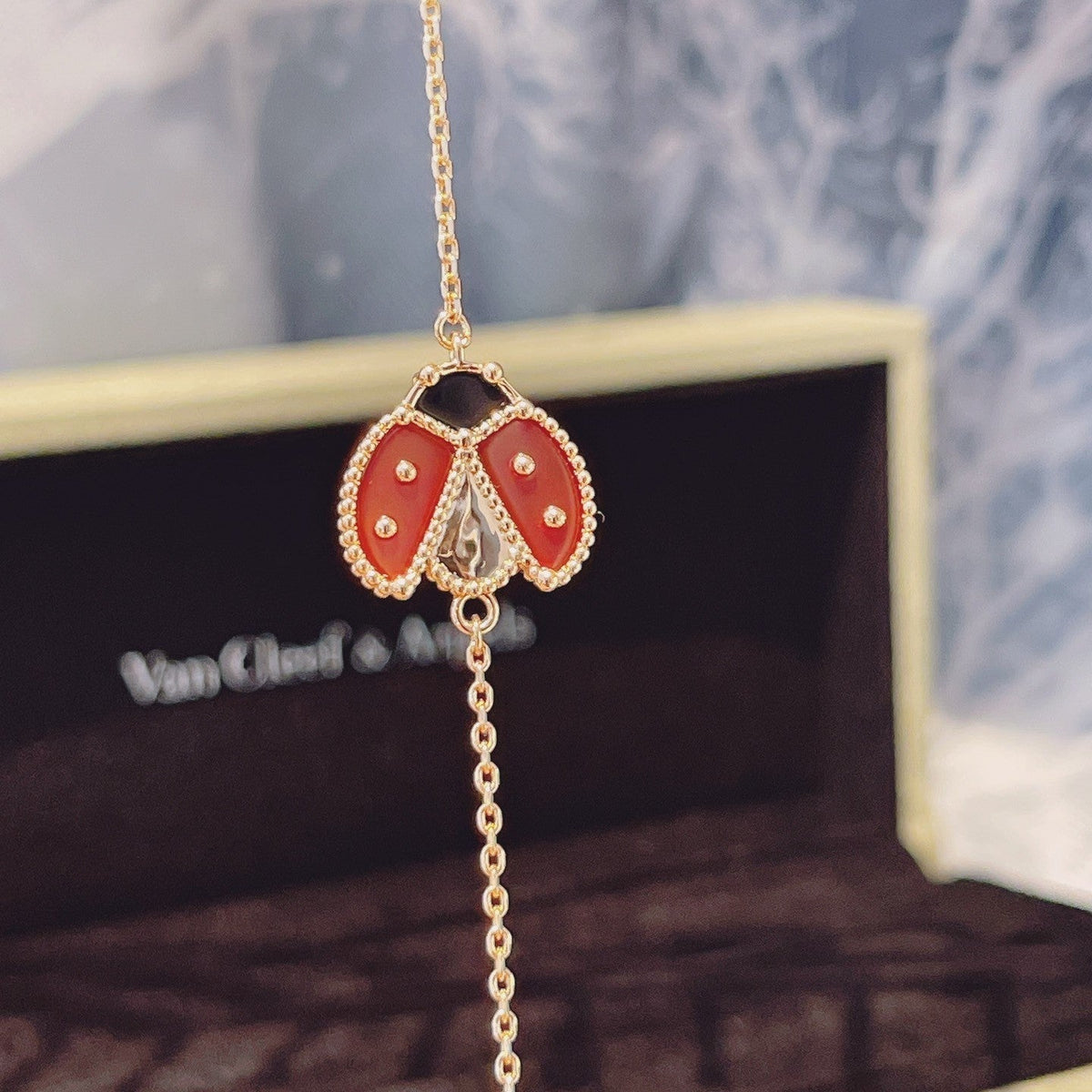 [OAKJURI Jewelry]LUCKY SPRING 1 MOTIF PINK GOLD BRACELET